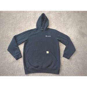 Carhartt Hoodie Mens Medium Navy Blue Loose Fit Pullover Capital Rx Finance